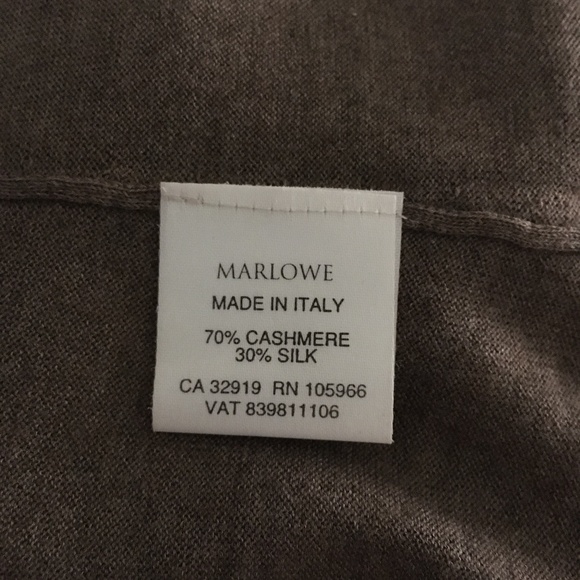 MARLOWE Heather Brown 70% Cashmere + Silk Monili Beaded V Neck Sweater M - Picture 4 of 4